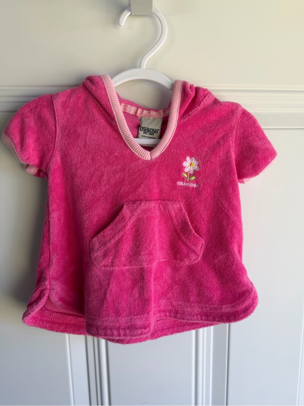 Y2K OshKosh B'gosh Pink Hooded Terry Top size 0-3m